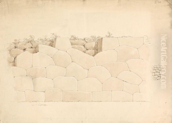 Study of a Stone Wall Oil Painting by Robert Smirke