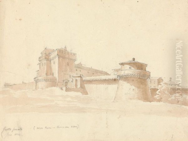 Grotta Ferrata (Near Rome and This is the Abbey) Oil Painting by Robert Smirke