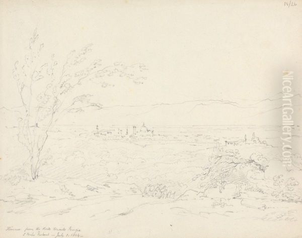 Florence From the Road Towards Perugia, 5 Mile Distant Oil Painting by Robert Smirke