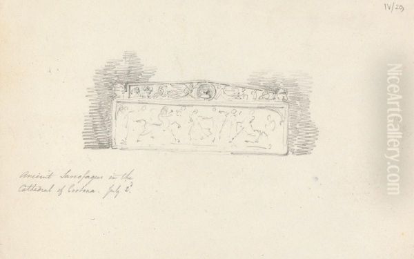 Ancient Sarcophagus in the Cathedral of Cortona Oil Painting by Robert Smirke