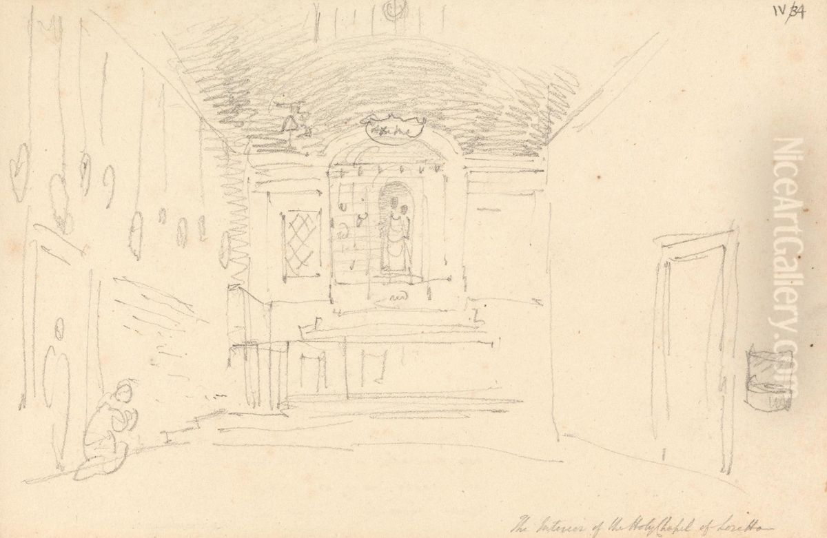 Interior of the Holy Chapel of Loretta Oil Painting by Robert Smirke