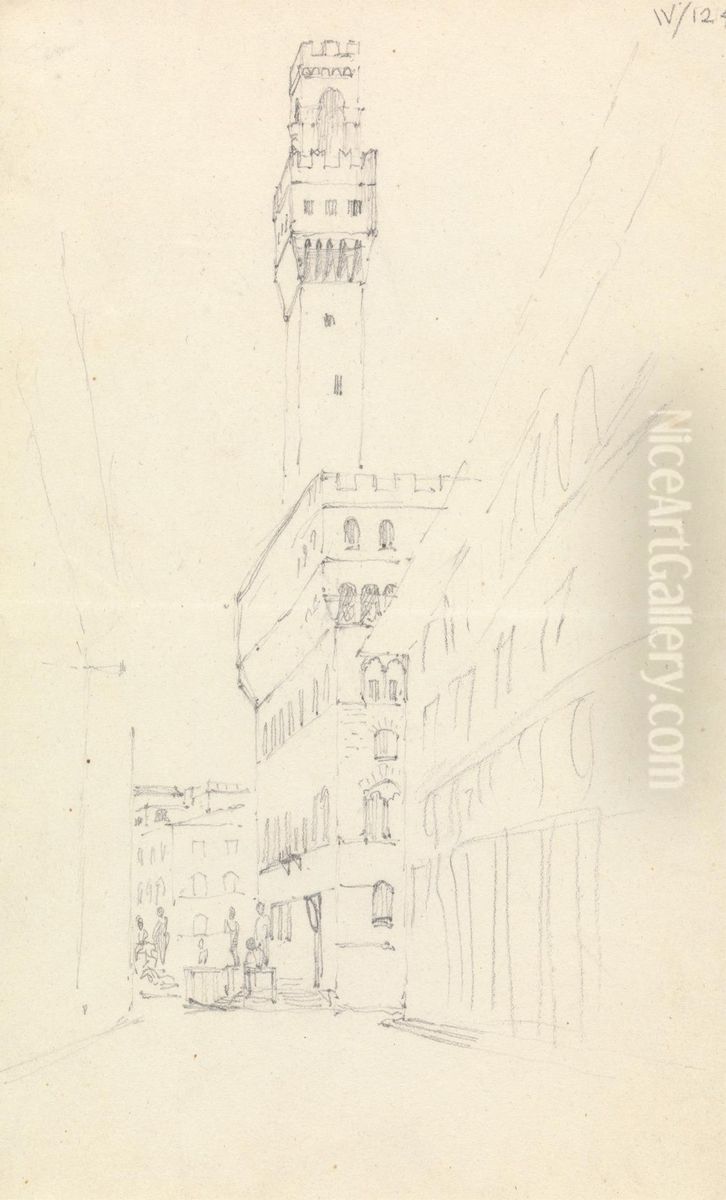 Sketch of the Center of Town Oil Painting by Robert Smirke