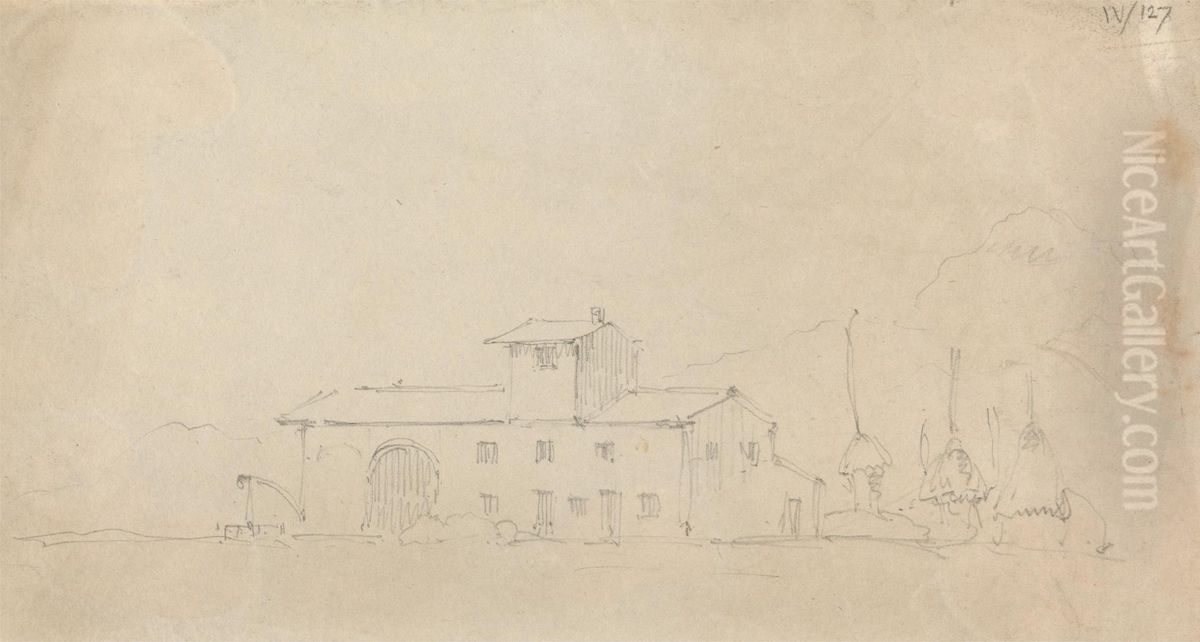Sketch of a Building Oil Painting by Robert Smirke