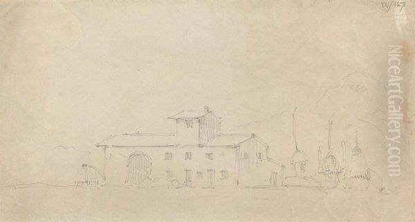 Sketch of a Building Oil Painting by Robert Smirke