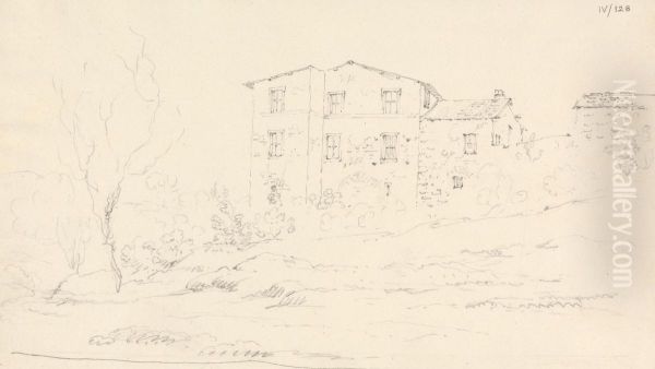 Sketch of a Manor House Oil Painting by Robert Smirke
