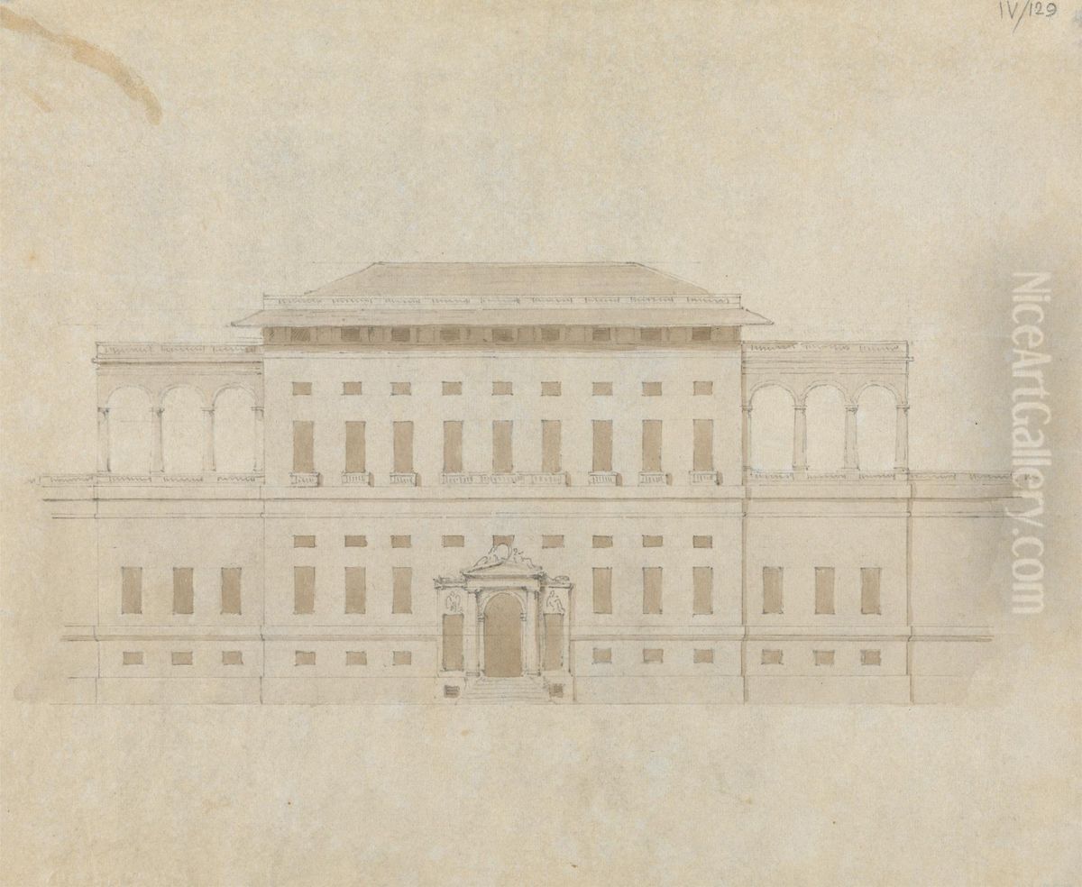 An Official Building Oil Painting by Robert Smirke