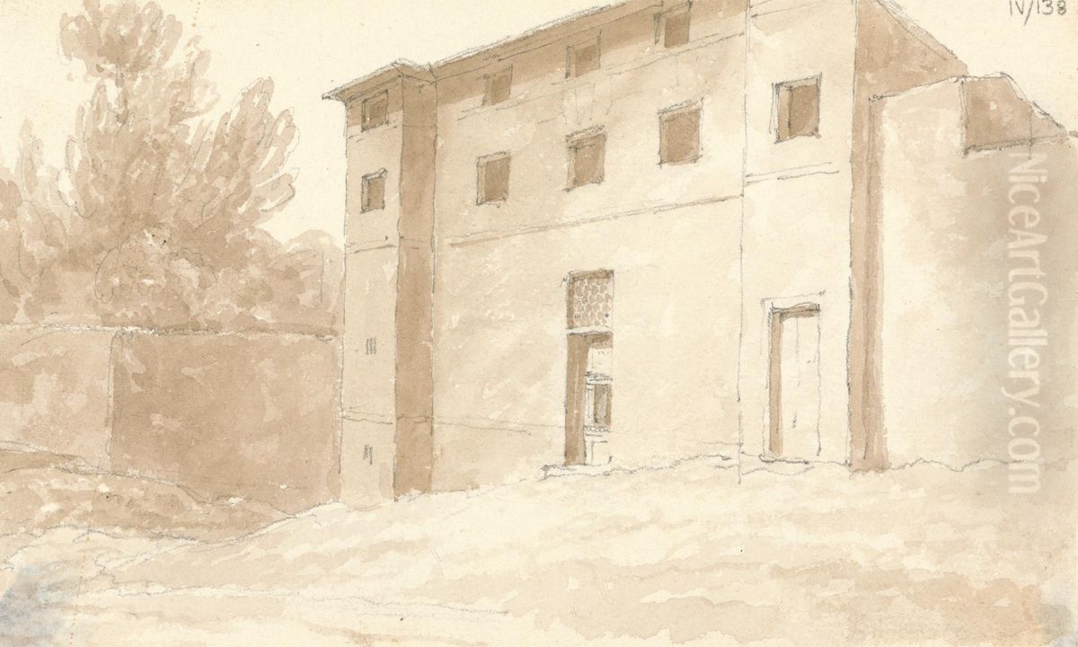 Sketch of a Building Oil Painting by Robert Smirke