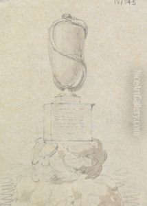 Study of a Tombstone, Carved in the Shape of an Urn