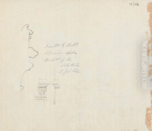Study Sketches of Interior in St. George's Chapel Oil Painting by Robert Smirke