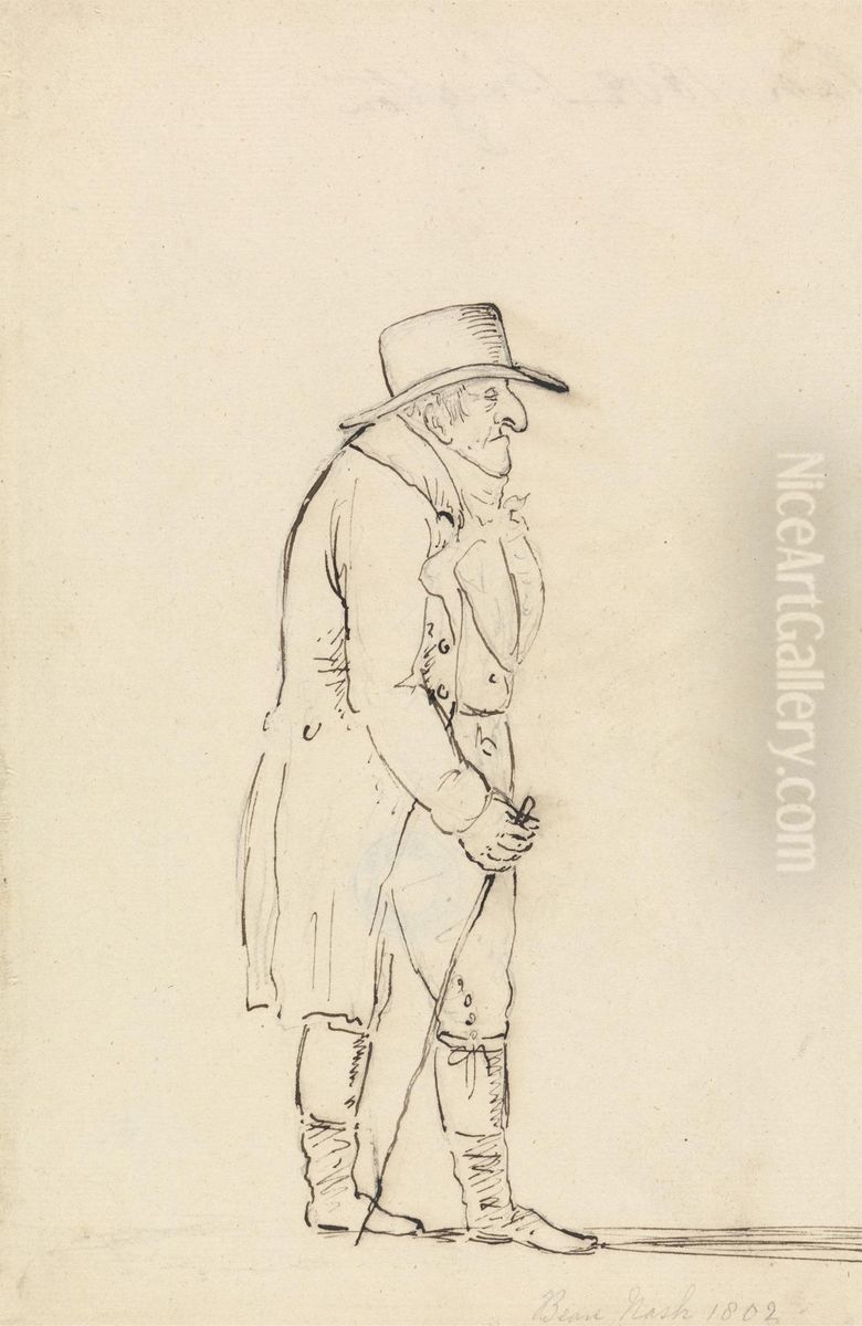 Caricature of Beau Nash Oil Painting by Robert Frankland Russell