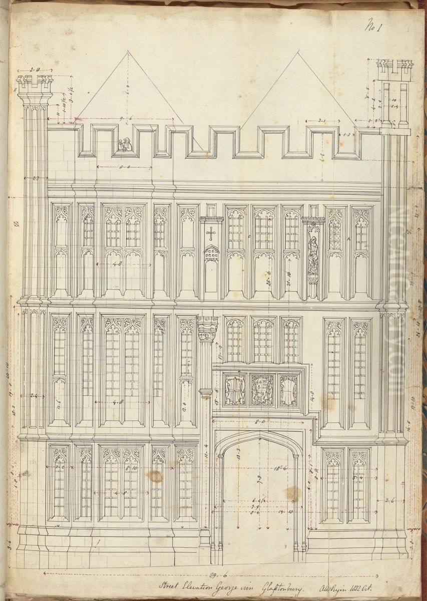 Front Elevation Oil Painting by Augustus Pugin