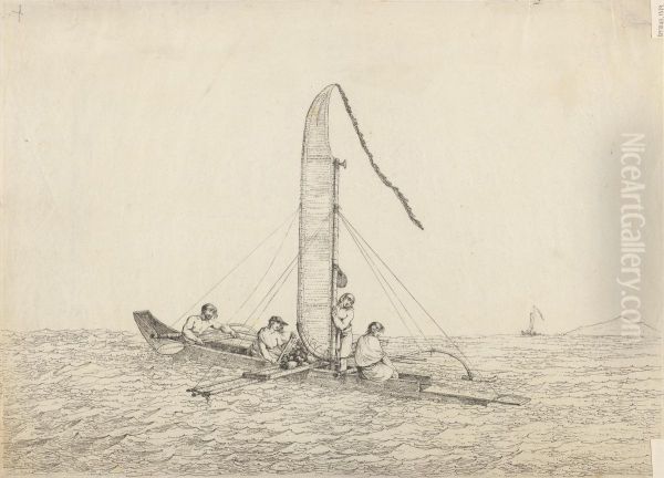A Sailing Canoe of Otaheite Oil Painting by John Webber
