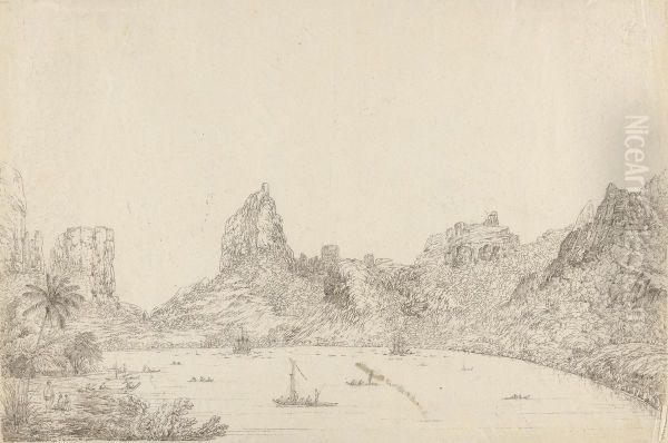 View of the Harbour of Taloo in the Island of Eimeo Oil Painting by John Webber