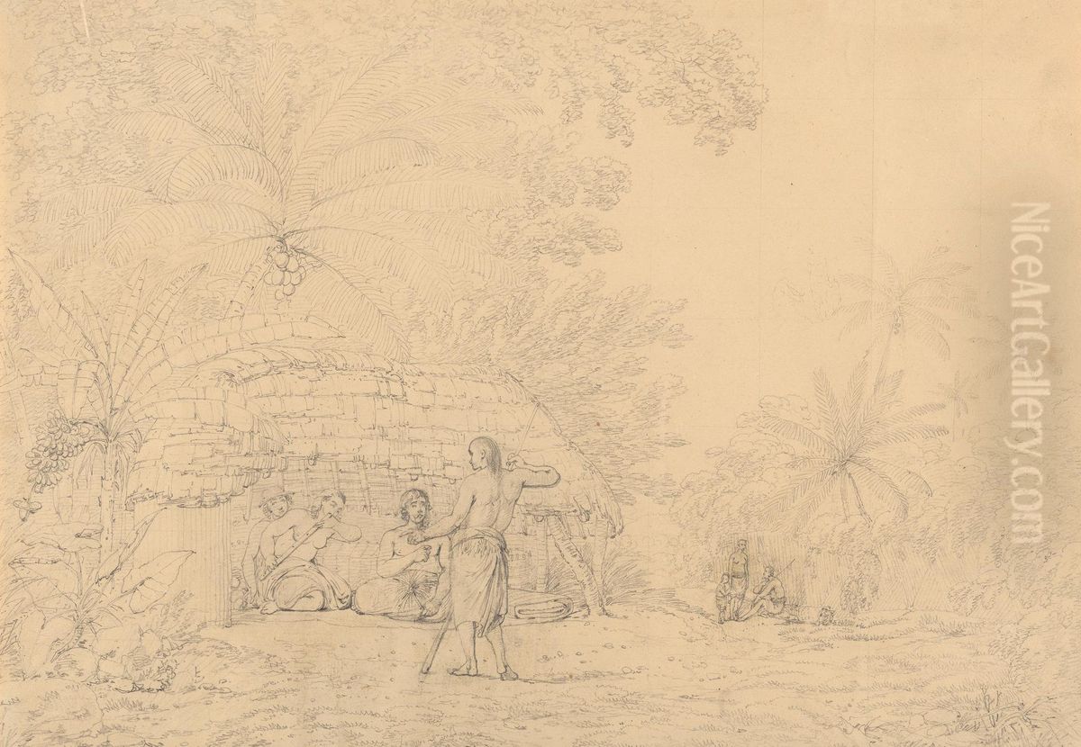 A View in Annamooka Oil Painting by John Webber