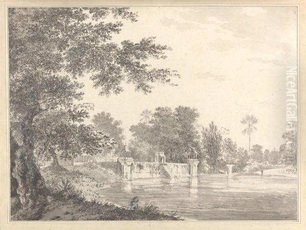 The Garden Side for the Mosque at Chunar Oil Painting by William Hodges