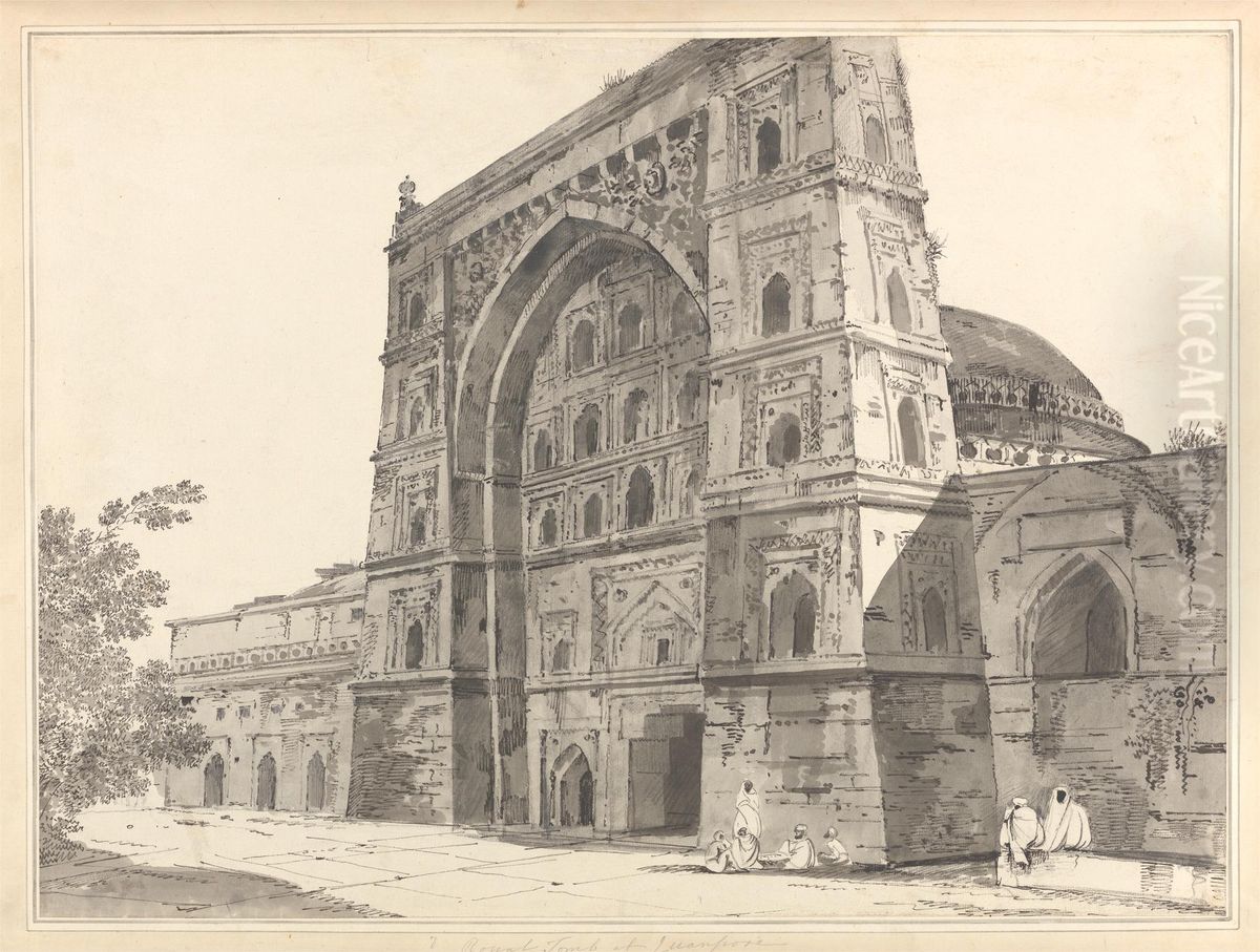 A View of a Musjid, i.e. Tomb at Jionpoor Oil Painting by William Hodges