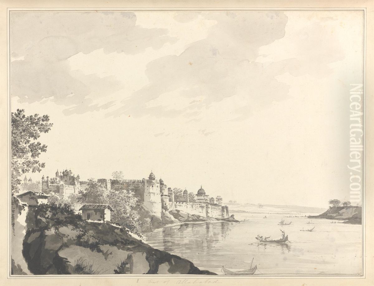 A View of the Fort of Allahabad Oil Painting by William Hodges
