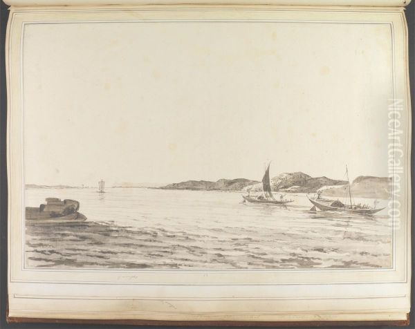 View of Boats on the Ganges with a Faint Prospect of Chunargarh Oil Painting by William Hodges