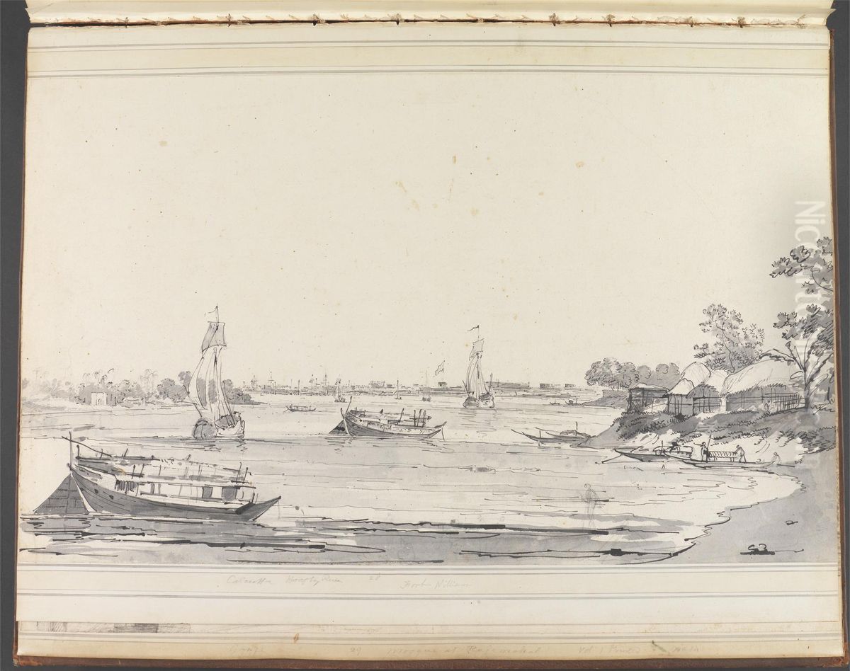 View of Calcutta from Garden House Reach Oil Painting by William Hodges