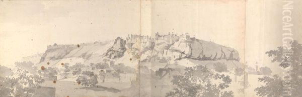A View of the Fort of Gwalior from the Northwest Oil Painting by William Hodges