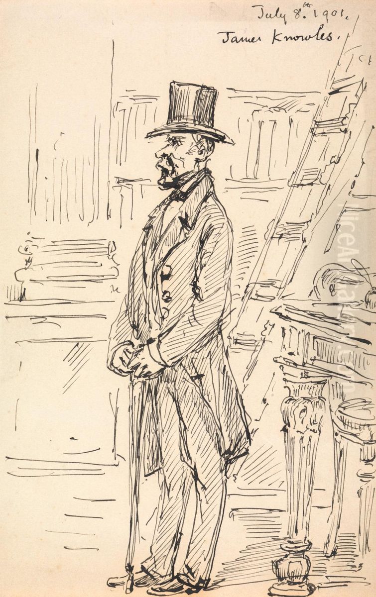 Sir James Thomas Knowles Oil Painting by Eyre Crowe