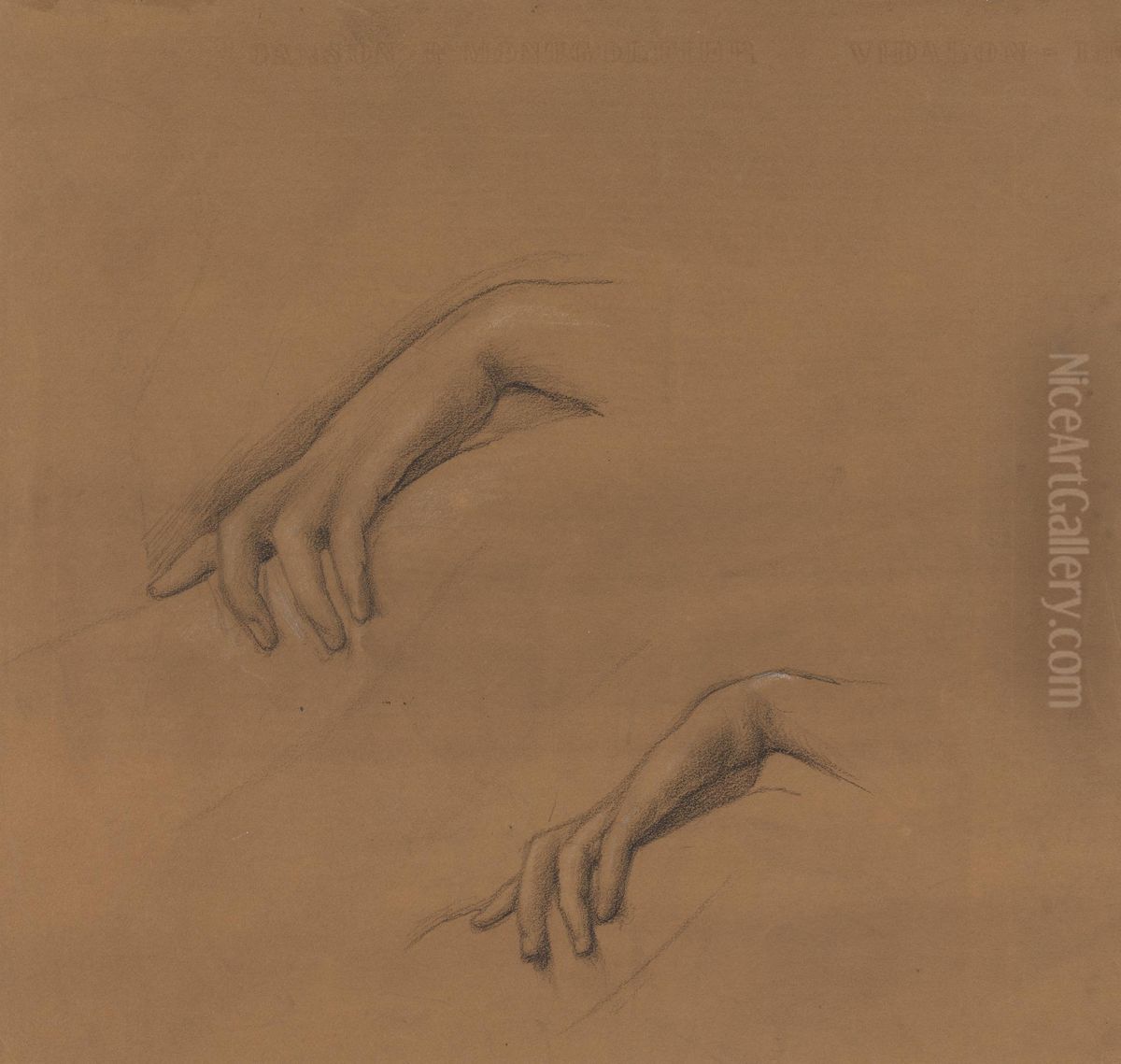 Studies for a Hand in The Godhead Fires Oil Painting by Edward Burne-Jones