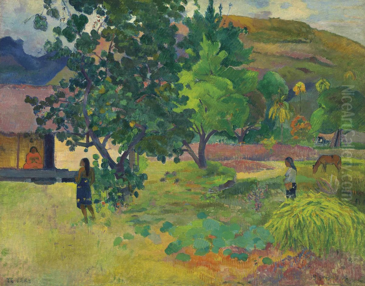 Te Fare Oil Painting by Paul Gauguin