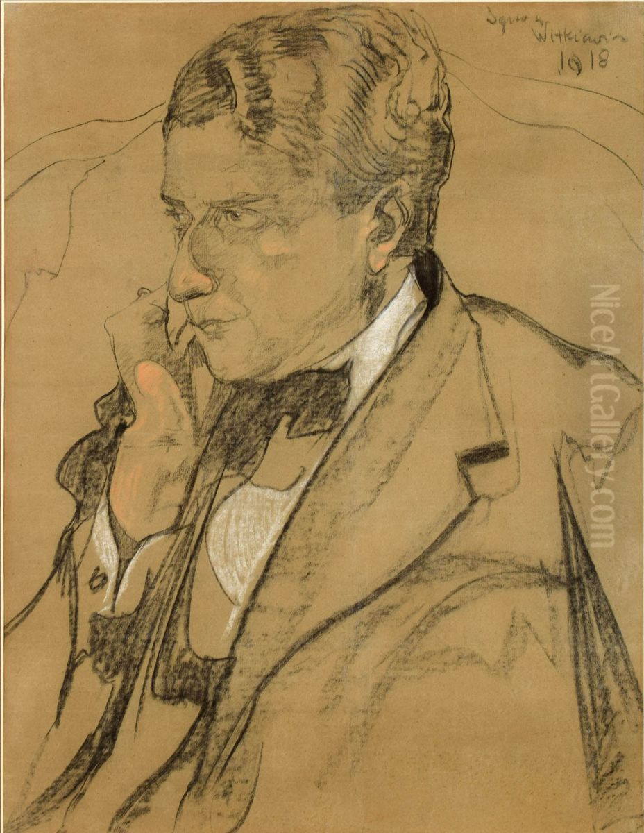 Portret Jerzego Rozniewicza Oil Painting by Stanislaw Ignacy Witkiewicz (Witkacy)