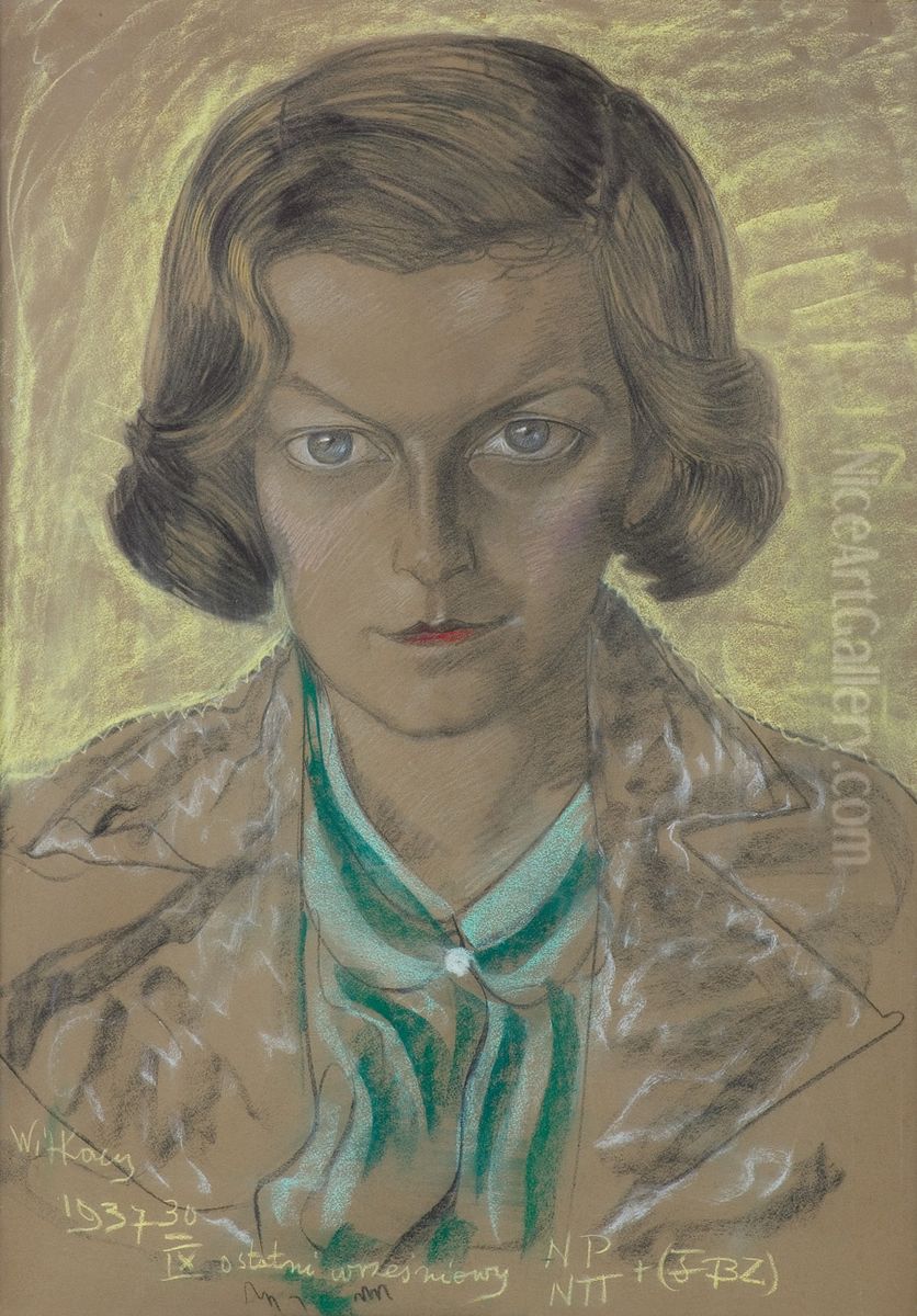 Portrait of Barbara Mikucka Oil Painting by Stanislaw Ignacy Witkiewicz (Witkacy)