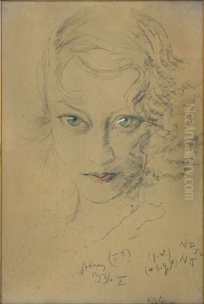 Portret Marii Kasprowiczowej Oil Painting by Stanislaw Ignacy Witkiewicz (Witkacy)
