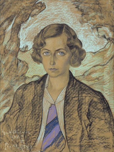 Portret Ireny Kanafojskiej-Dembickiej Oil Painting by Stanislaw Ignacy Witkiewicz