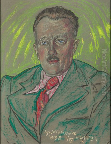 Portret Meski Oil Painting by Stanislaw Ignacy Witkiewicz