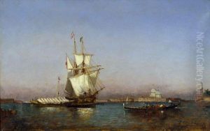 Voilier a l'entree du Grand Canal a Venise