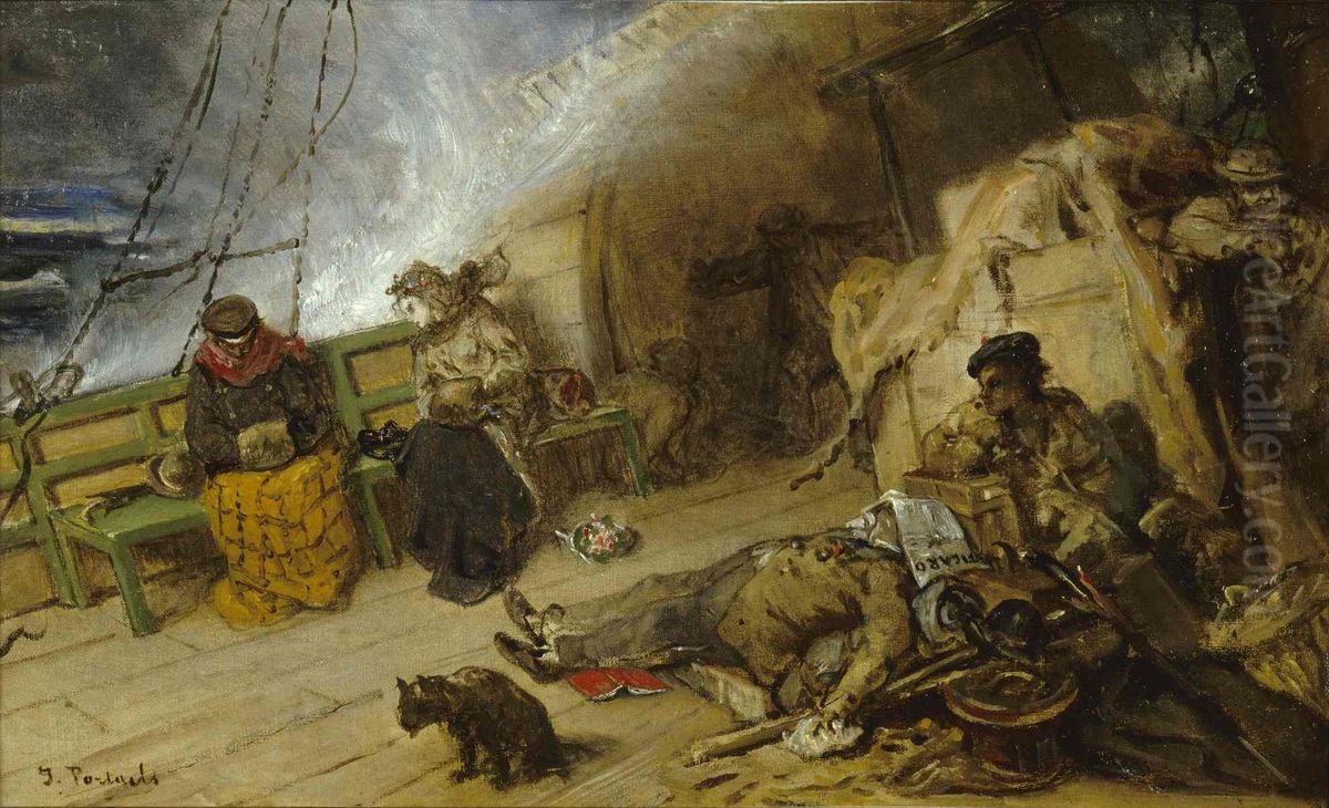 The tempest Oil Painting by Jean-Francois Portaels