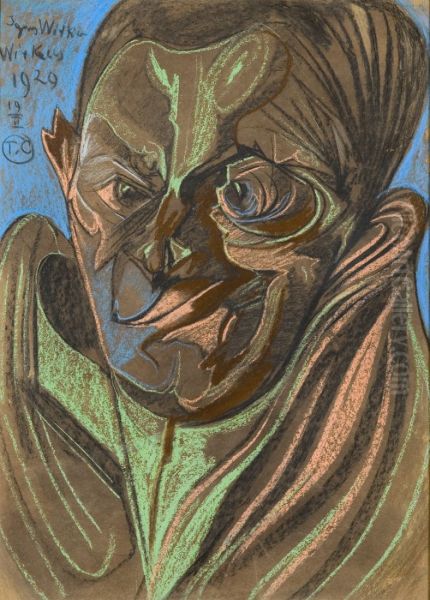 Portrait of Prof. Tadeusz Sinko Oil Painting by Stanislaw Ignacy Witkiewicz