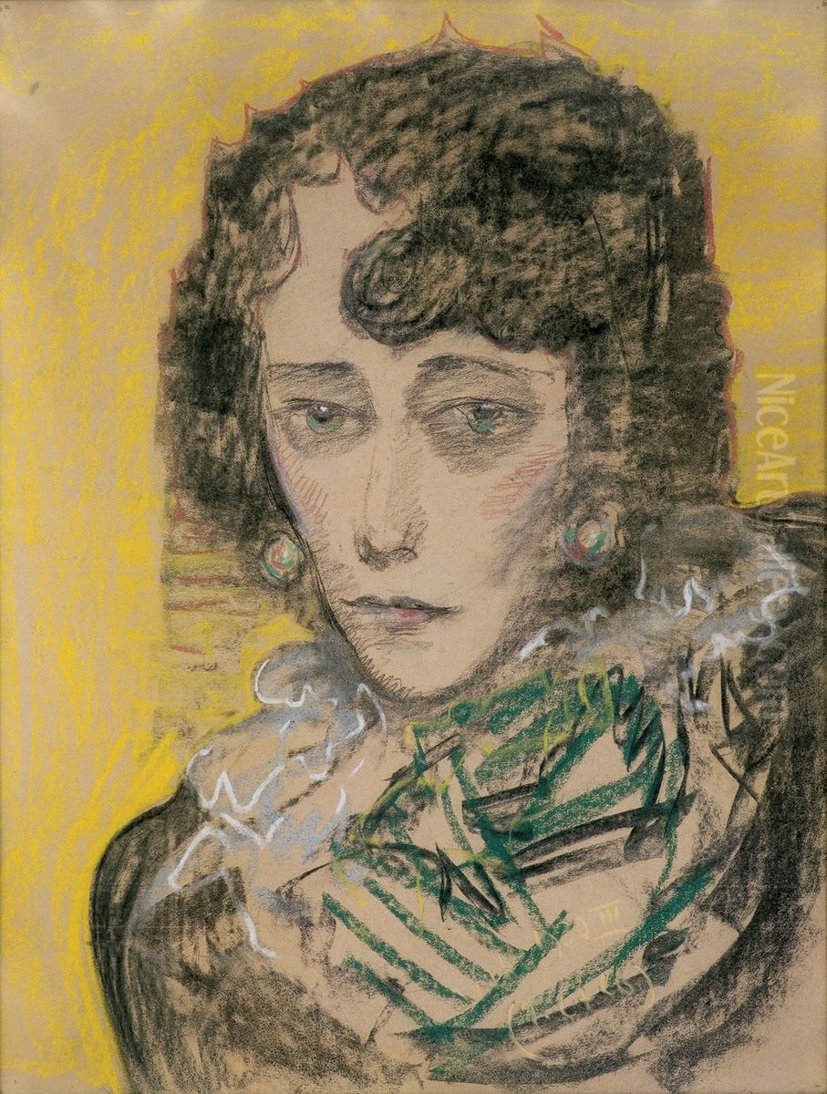 Portrait of Aleksandra Totwenowa Oil Painting by Stanislaw Ignacy Witkiewicz (Witkacy)