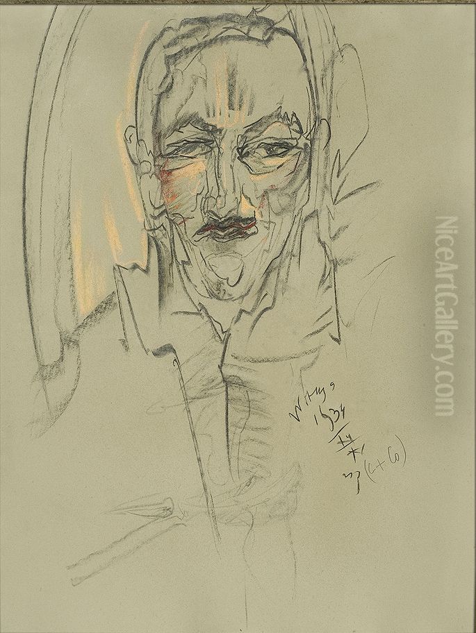 Portret Jozefa Jana Glogowskiego Oil Painting by Stanislaw Ignacy Witkiewicz (Witkacy)