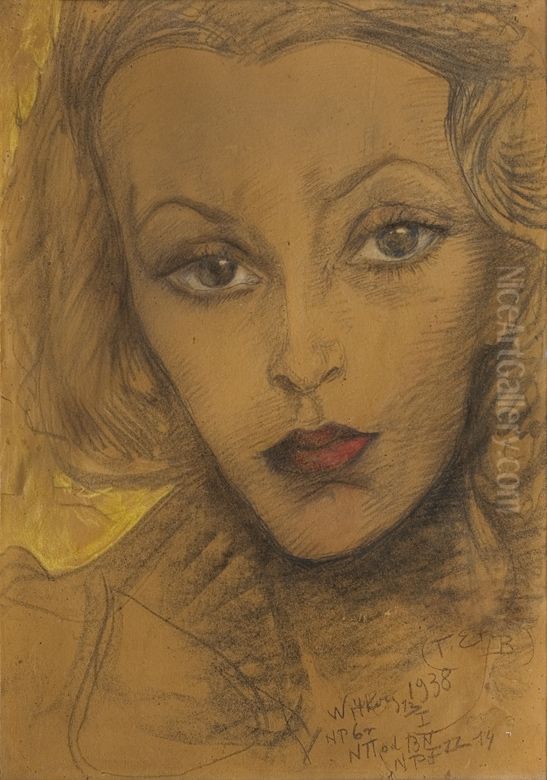 Portret Marii Dabrowieckiej Oil Painting by Stanislaw Ignacy Witkiewicz (Witkacy)