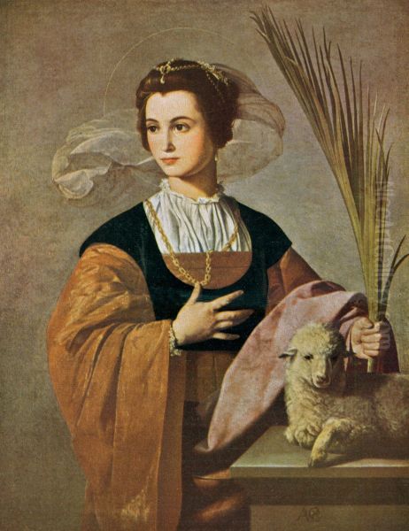 Die heilige Agnes Oil Painting by Alonso Cano