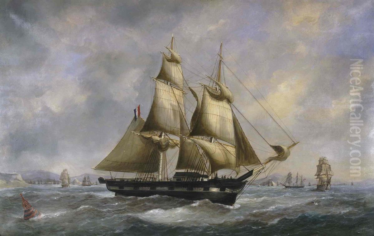 Brick le Bresilien sortant du Havre Oil Painting by Edouard Adam