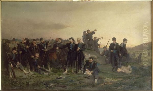 Le Soir apres le combat Oil Painting by Alexandre Protais