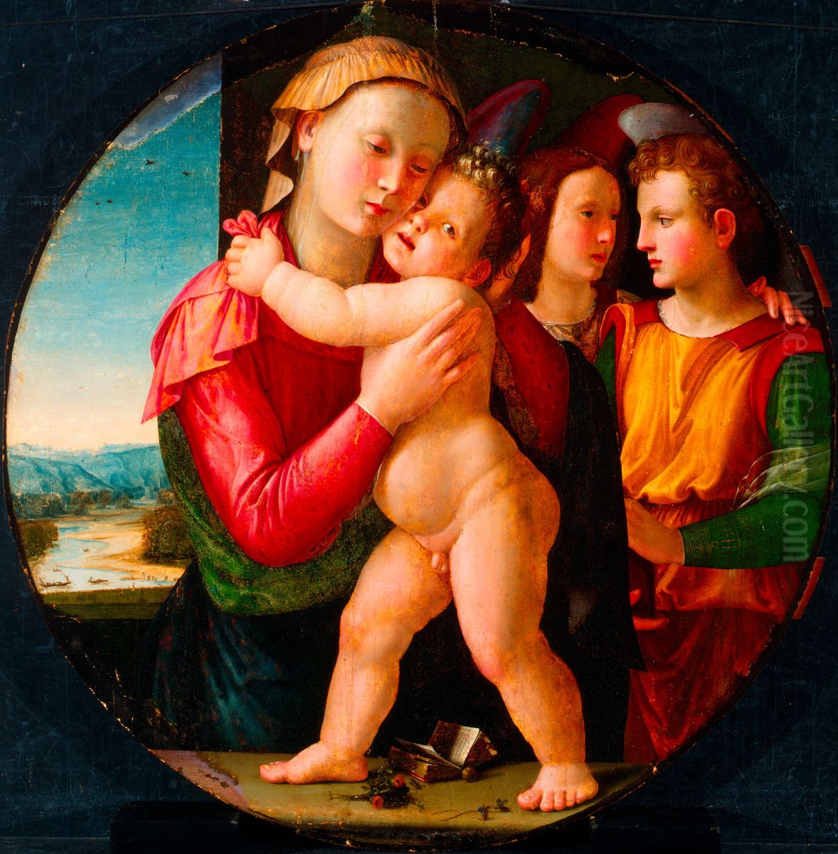 The Virgin and Child with Two Angels Oil Painting by Ridolfo del Ghirlandaio