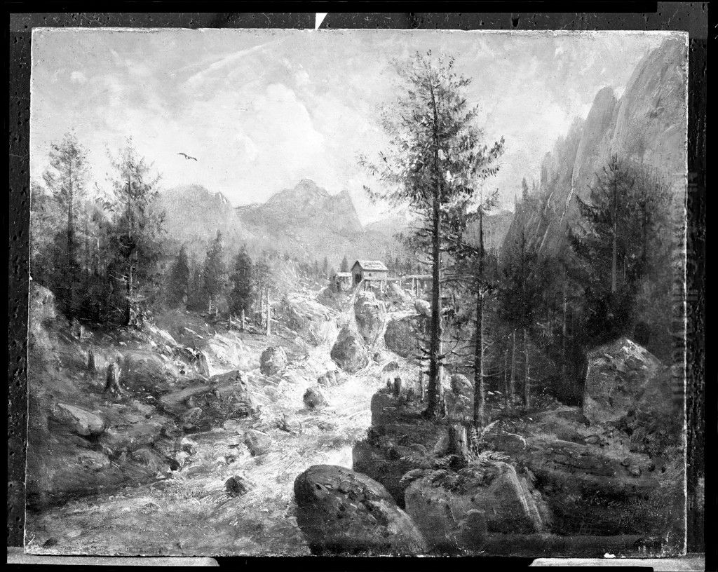 Landscape in the Tyrol Oil Painting by Heinrich Burkel