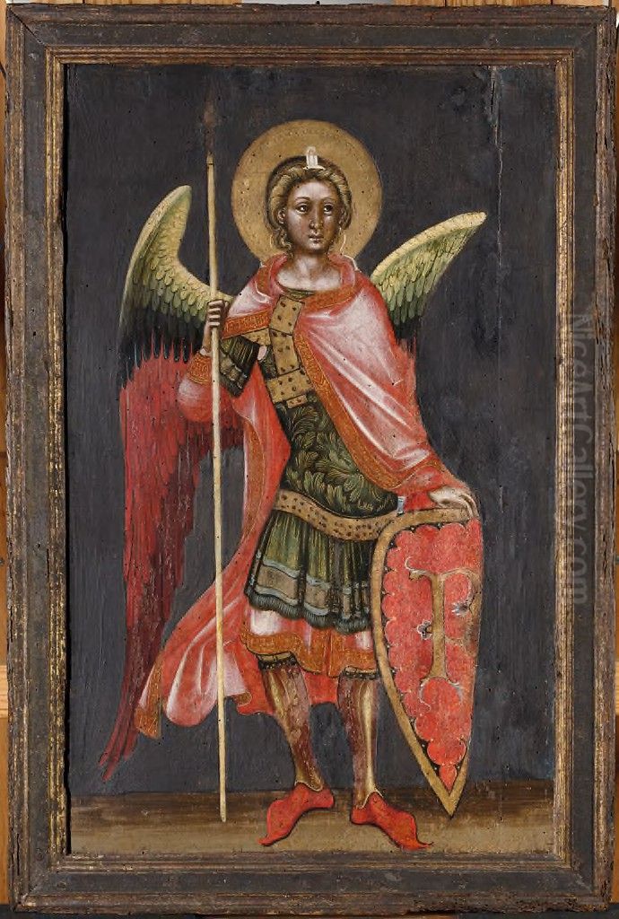 Armed Angel (Principatus) Oil Painting by Guariento di Arpo