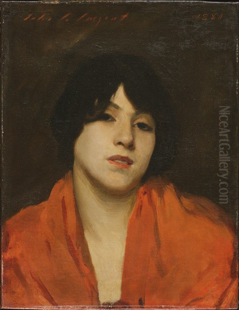 A Venetian Woman in a Scarlet Shawl (