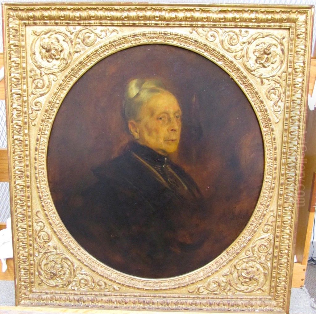 Tina Joest Oil Painting by Lenbach Franz Von