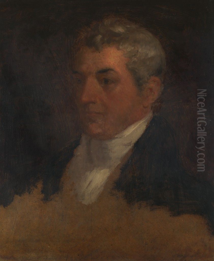 Study for Female Head Oil Painting by Washington Allston