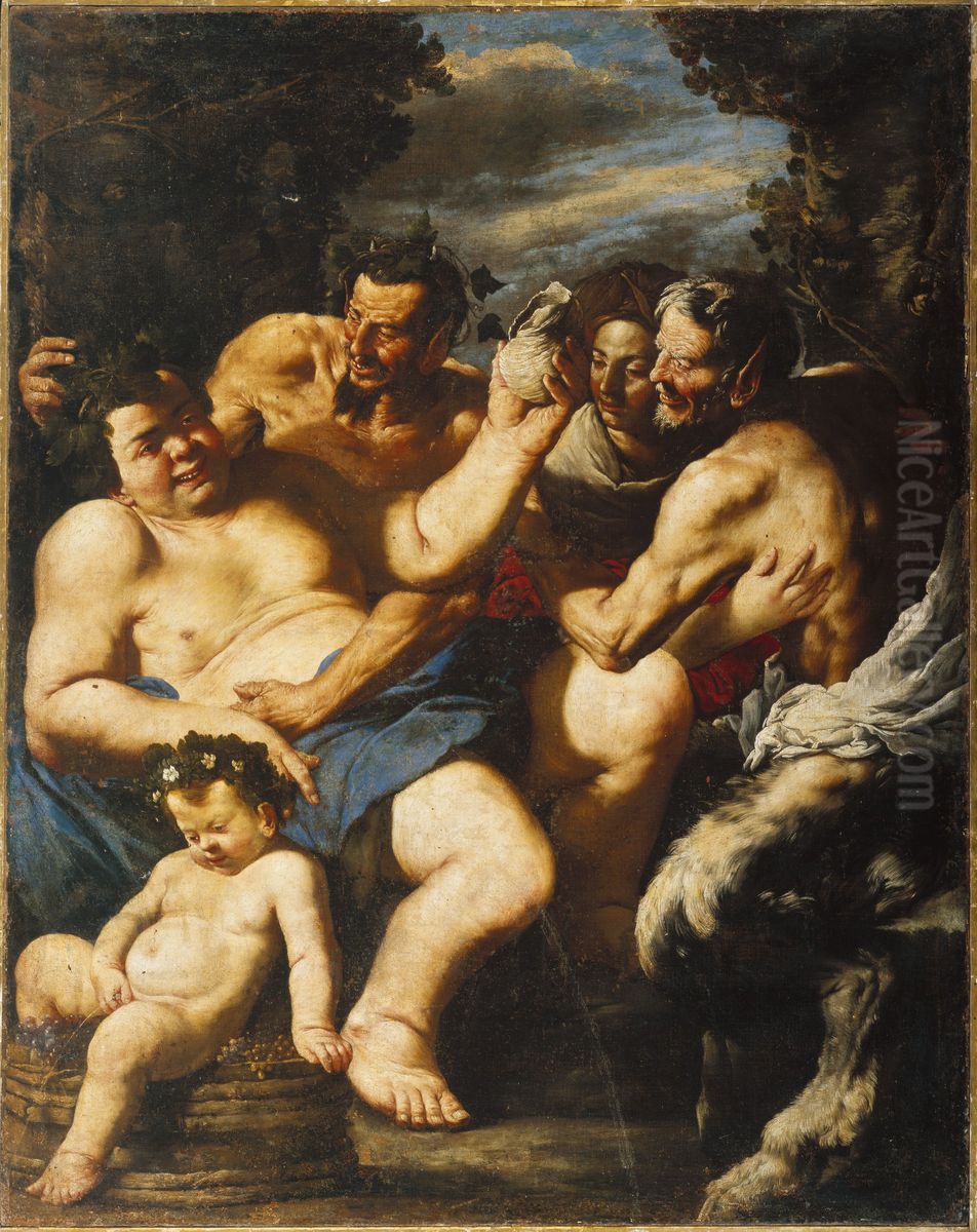 The Drunken Silenus Oil Painting by Francesco Fracanzano
