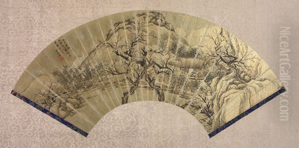 Landscape in the Manner of Wu Zhen Oil Painting by Jin Junming