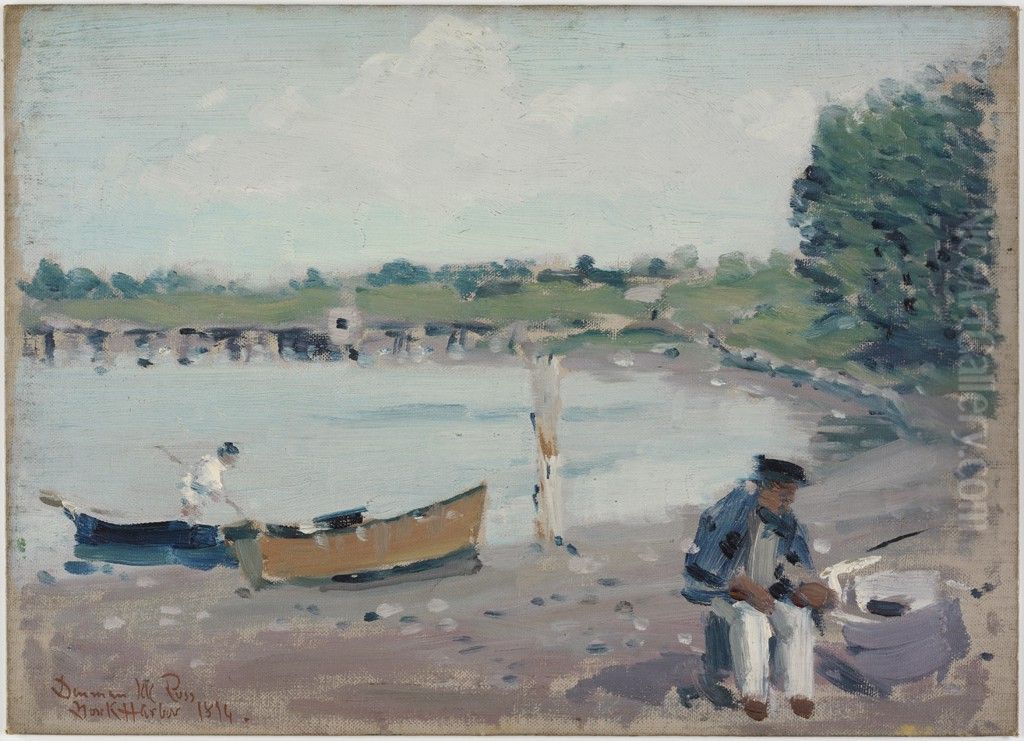 York Harbor, Maine Oil Painting by Denman Ross